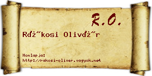 Rákosi Olivér névjegykártya