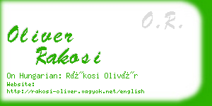 oliver rakosi business card